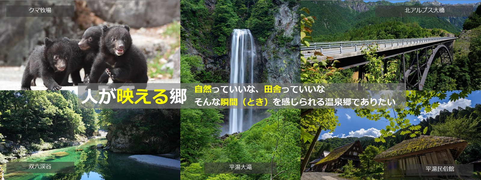 奥飛騨温泉郷 | クマ牧場,双六渓谷,北アルプス大橋,チャリたび（レンタサイクル）,平湯民俗館